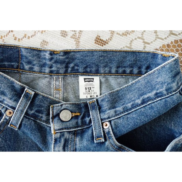 Vtg 90s Levi's 512 Blue High Rise Jeans fit 27 NWT - Picture 7 of 8